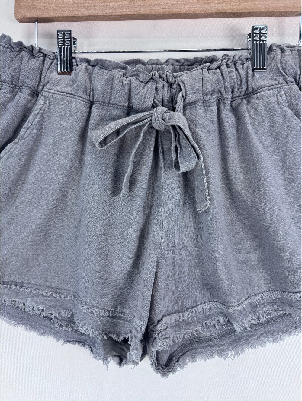 Rewash Linen Rayon Drawstring Shorts Coastal Medium Casual Cottagecore Summer - Picture 2 of 7